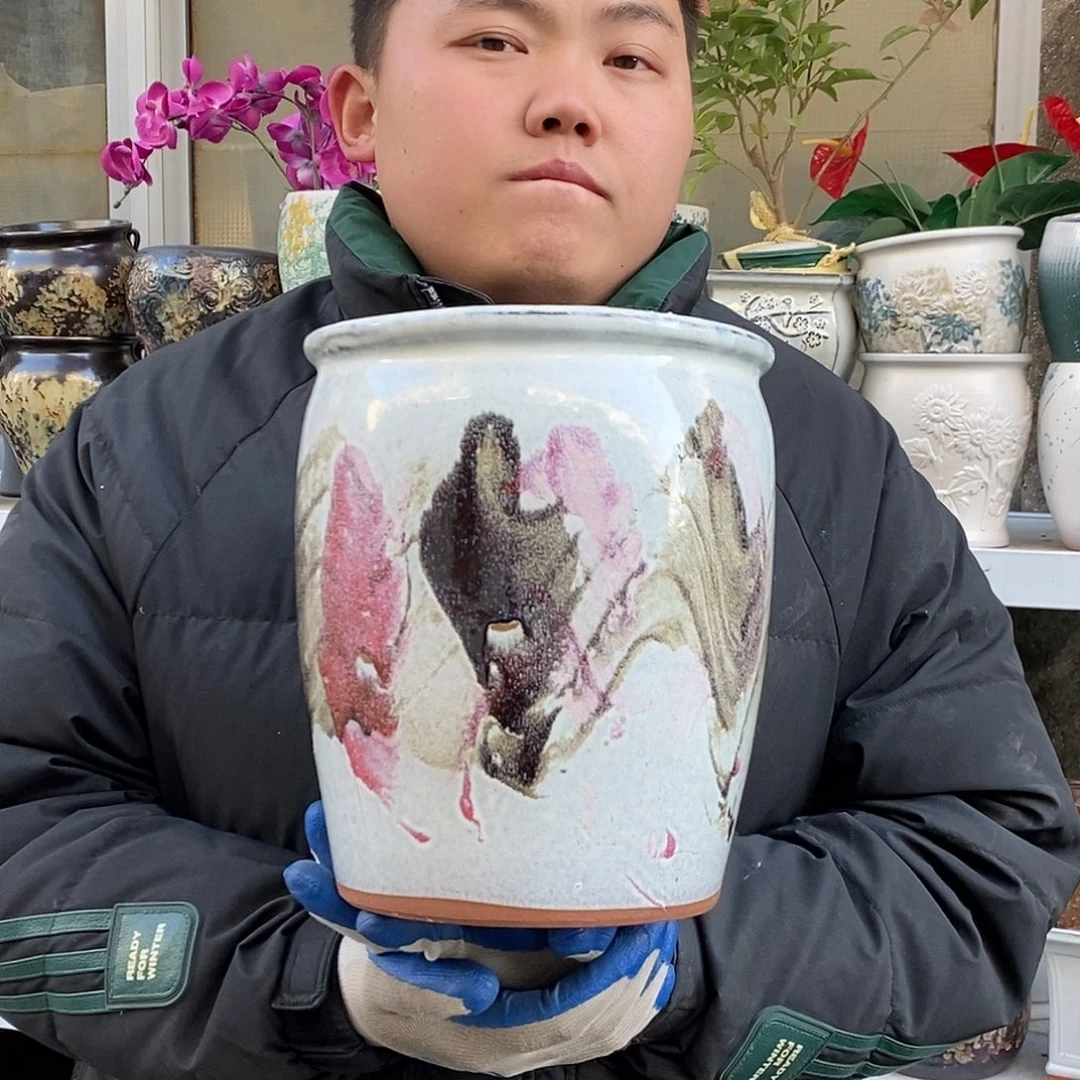 紫砂花盆口20高25