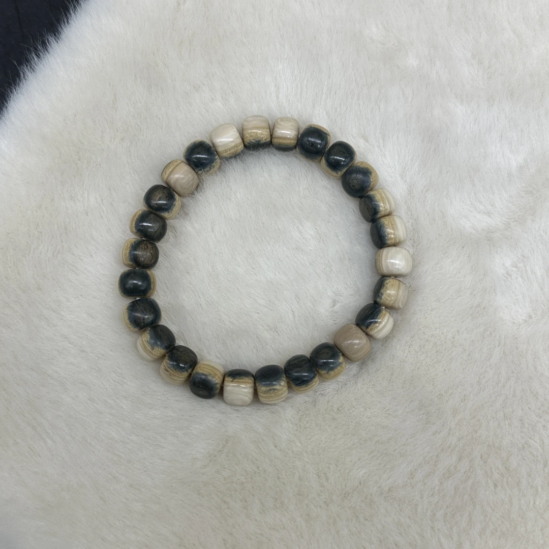 金亮老师 猛犸牙蓝眼8*6mm老型珠手串