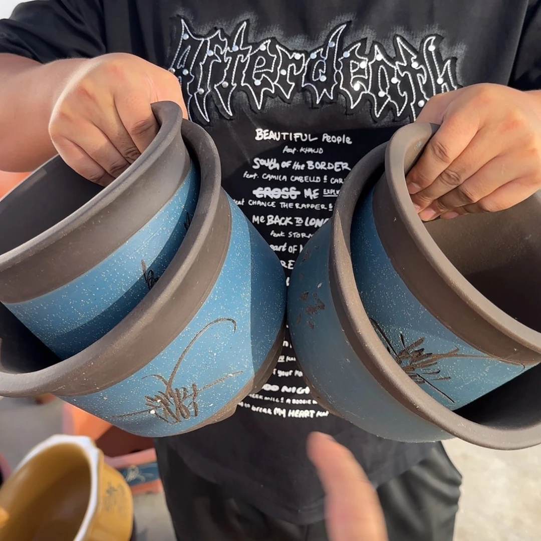 紫砂花盆瑕疵和瑕疵