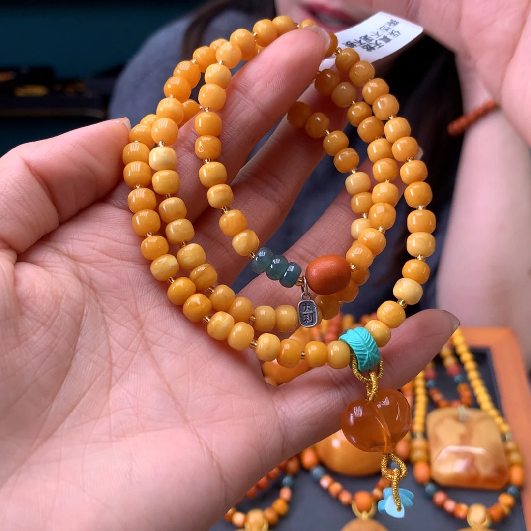 蜜蜡未镶嵌手串天然