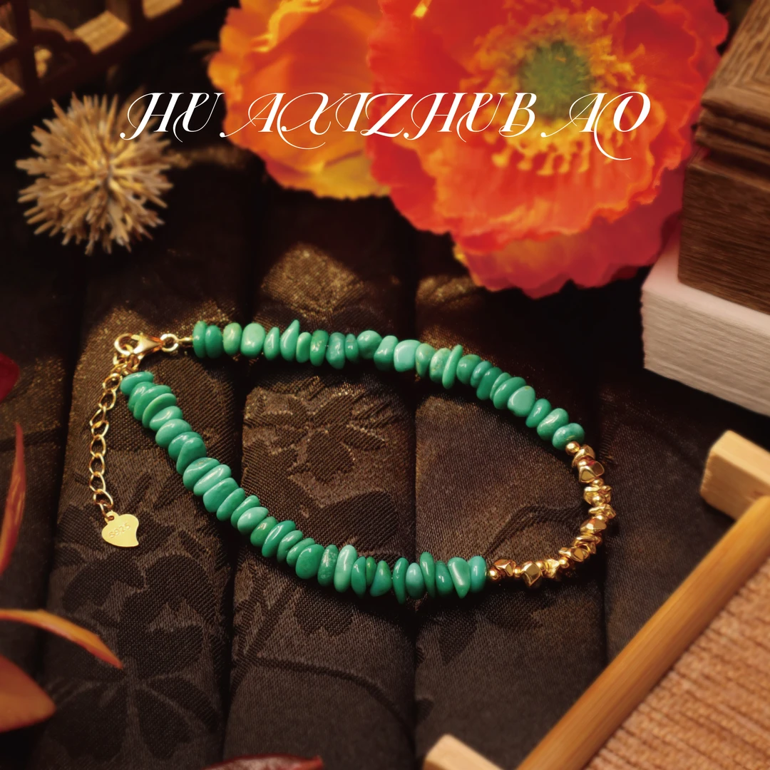 [星望珠宝]美松不定形+银+手链3-4mmTMBS17绿色珠珠手工时尚编织