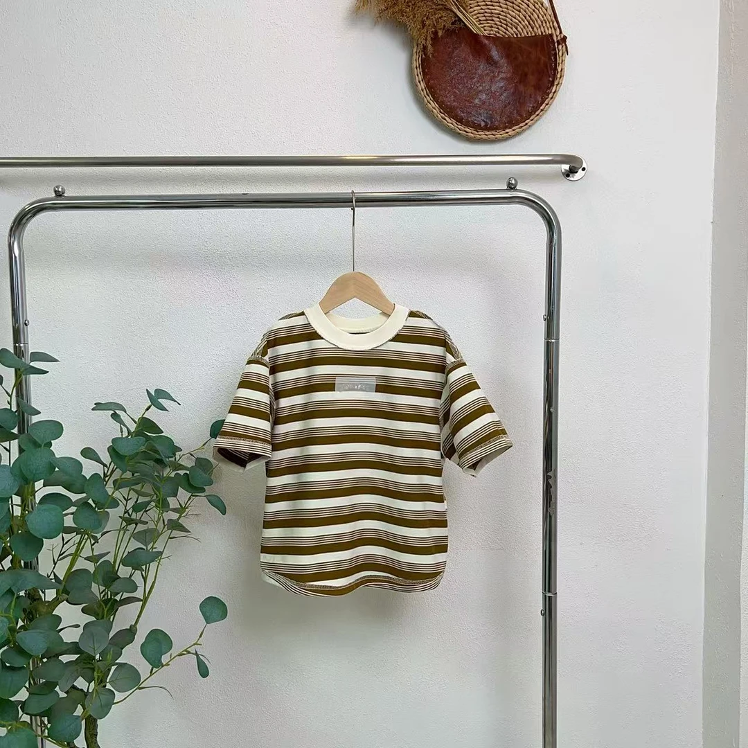 3733帕深芥黄/米组短袖圆领T恤