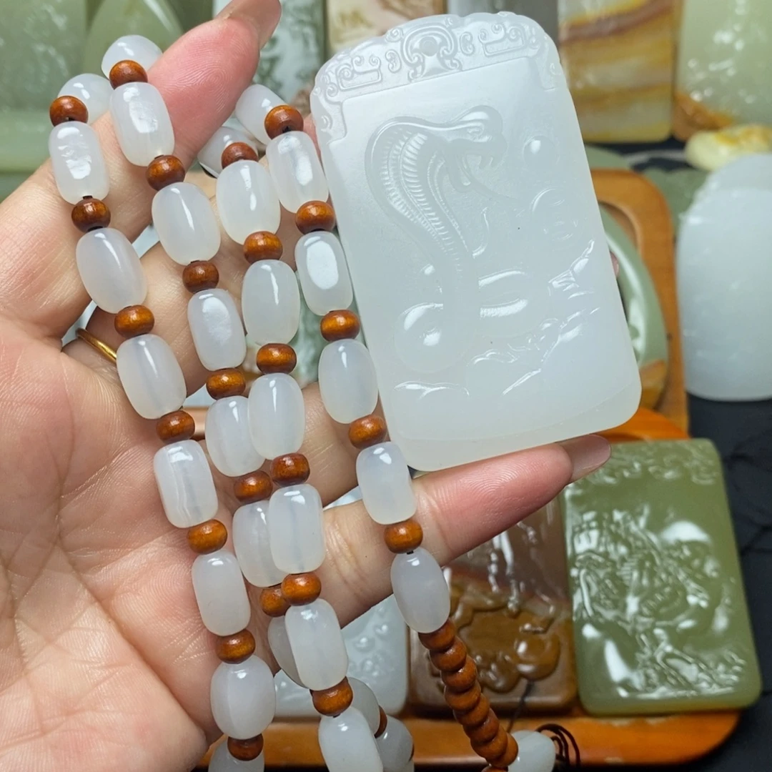 镇***曲盆景石方解石生肖蛇