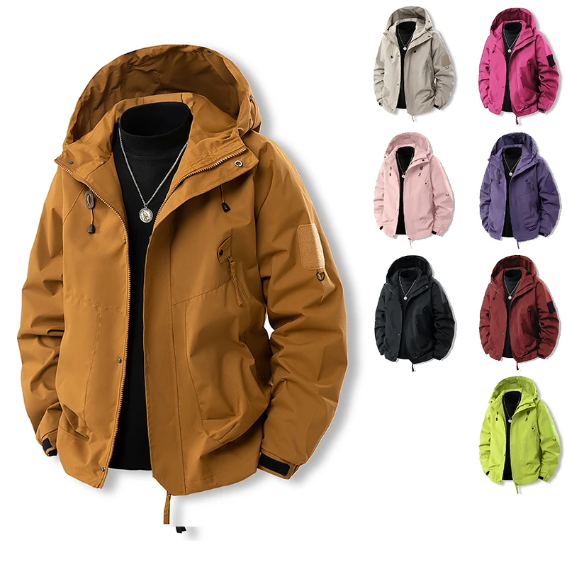 J90男女同款户外夹克秋季新款防风连帽户外宽松百搭情侣夹克