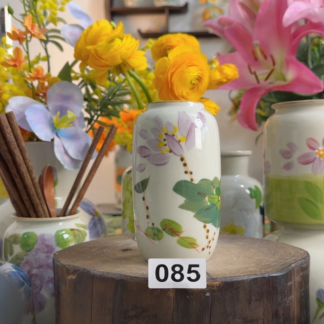 摆件景德镇原创陶瓷手绘小花瓶摆件无孔