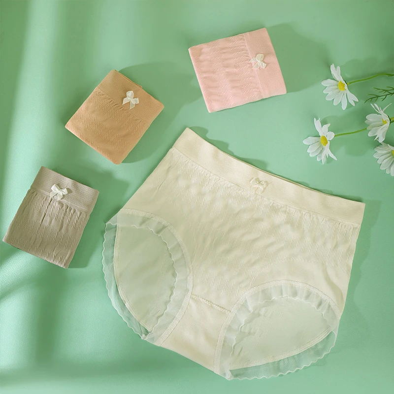 7A烟酰胺光变夏季薄款透气女款大码3条装柔软中高腰短裤中腰蕾丝