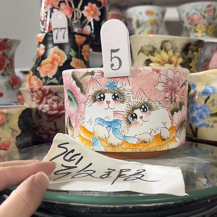 景德镇幸运花盆手绘韩式花盆