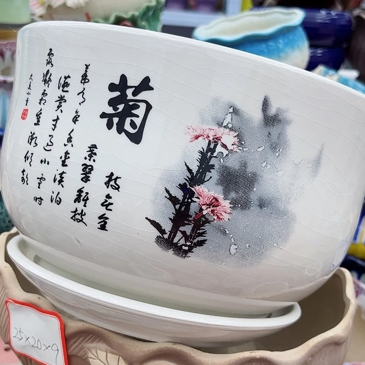多肉绿植陶瓷花盆9.9包邮，有孔