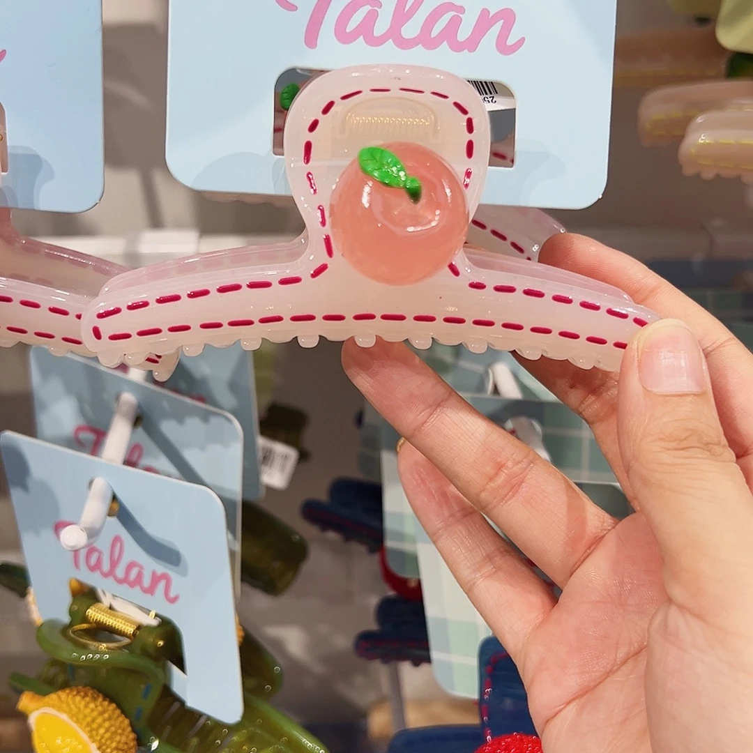 布艺非金属抓夹小苹果