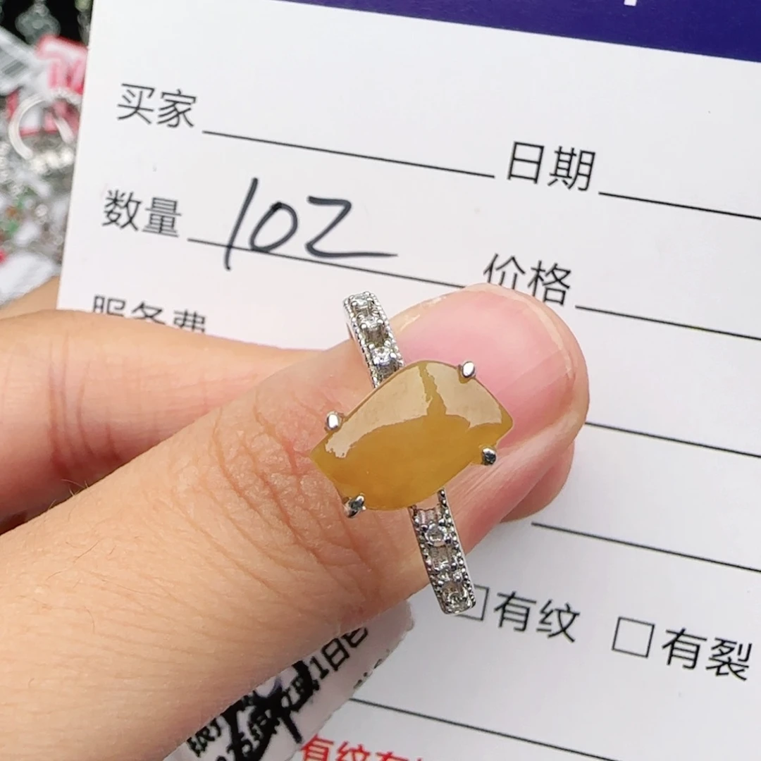 翡翠戒指银S925镶嵌戒指