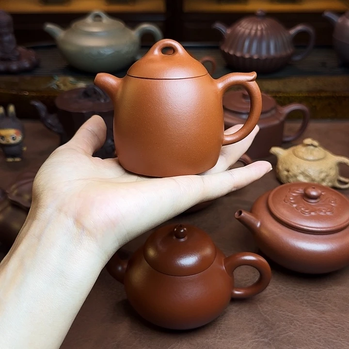 茶壶紫砂秦权壶，红泥