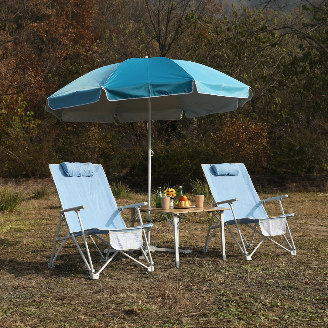 【特斯林靠枕高背椅】户外露营海滩椅折叠椅易收纳舒适高承重