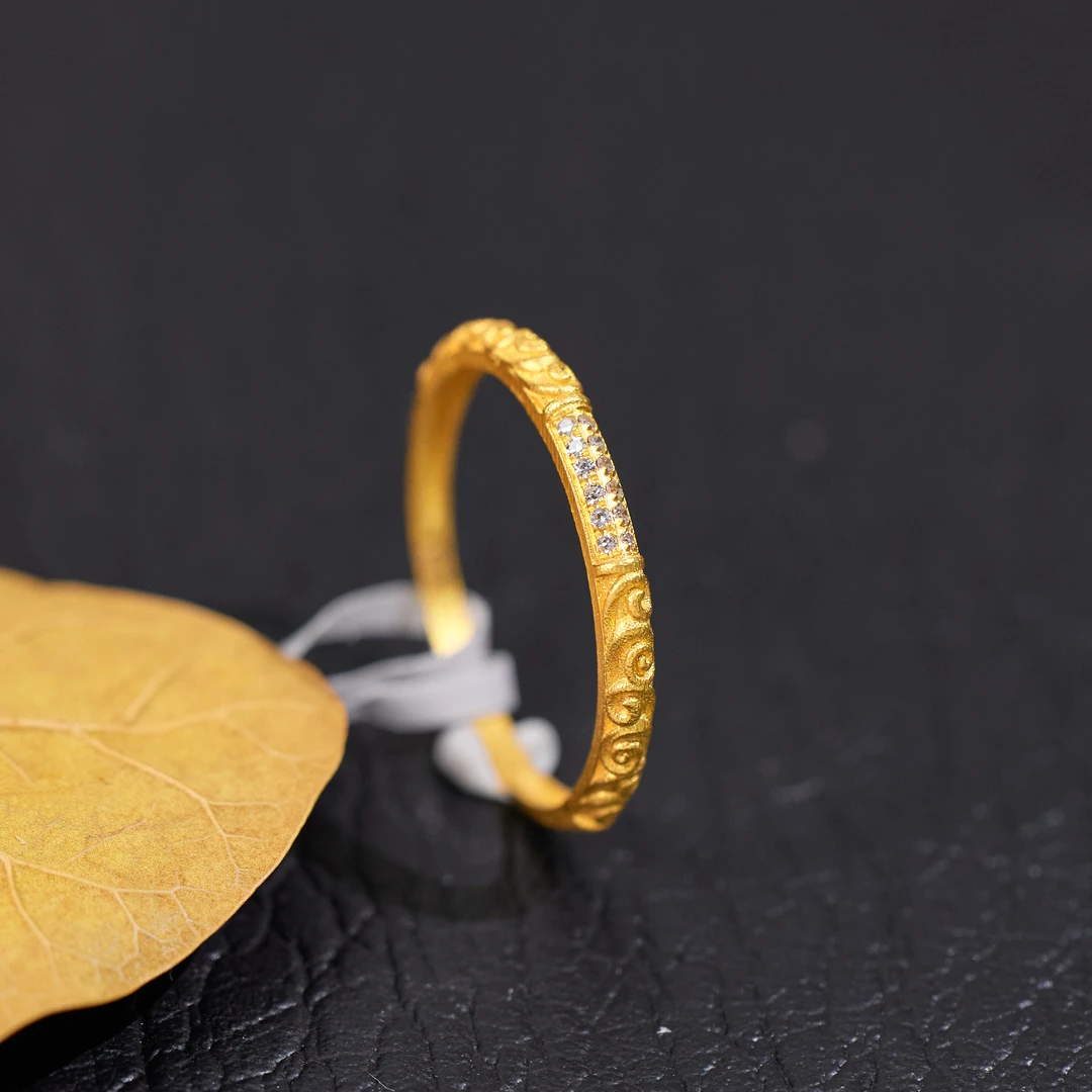 【歪歪】（素金）戒指*18K金镶嵌*XB-S1420