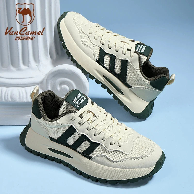 VANCAMEL/西域骆驼透气四季通用休闲时尚休闲鞋系带潮防滑运动鞋