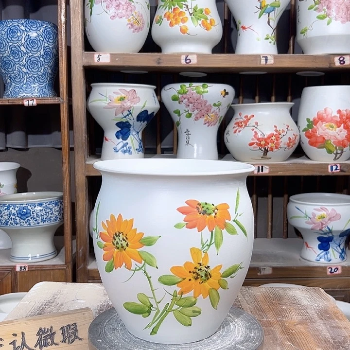 摆件圆口向日葵新款陶瓷陶瓷