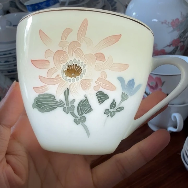 醴陵手绘咖啡杯微瑕