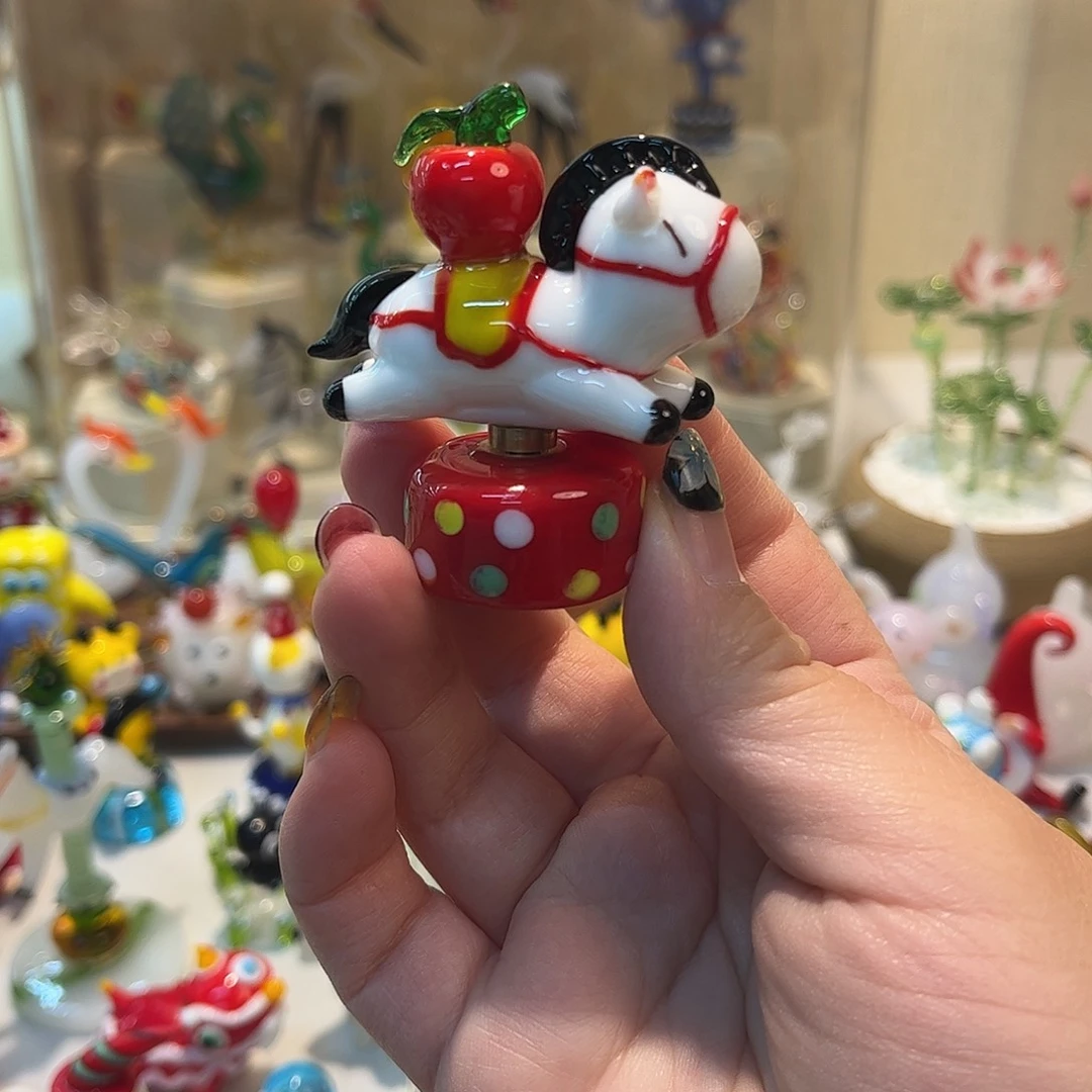 手工艺品琉璃马上平安旋转