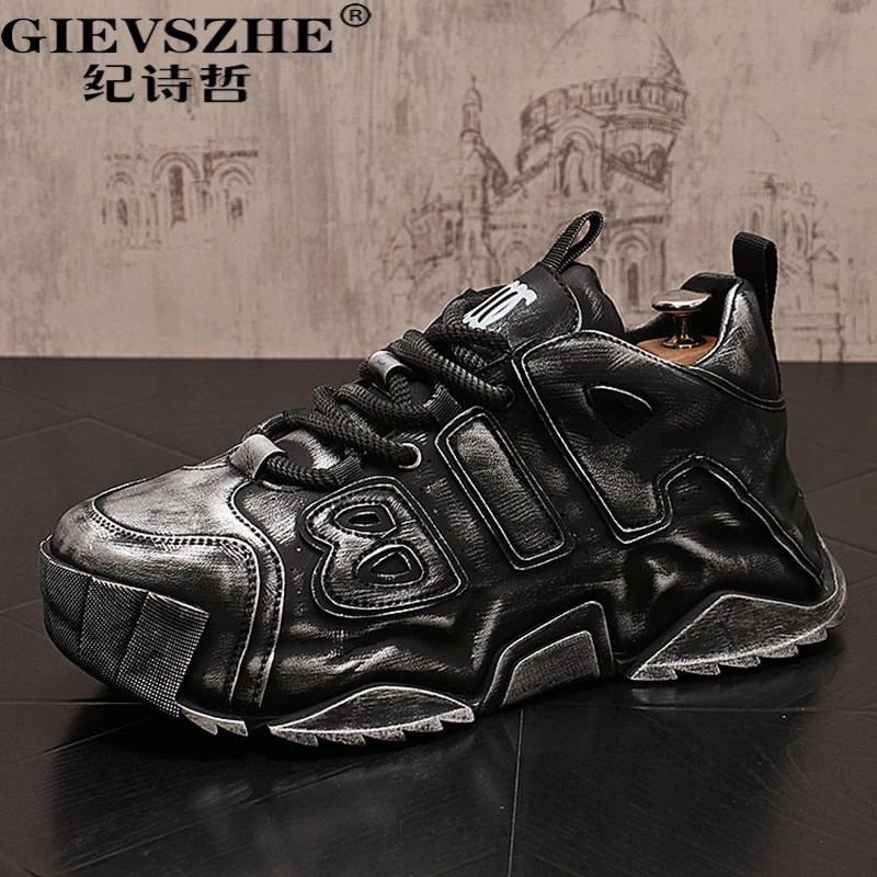 纪诗哲厚底增高百搭干净休闲男士老爹鞋冬季新款潮流时尚休闲鞋子