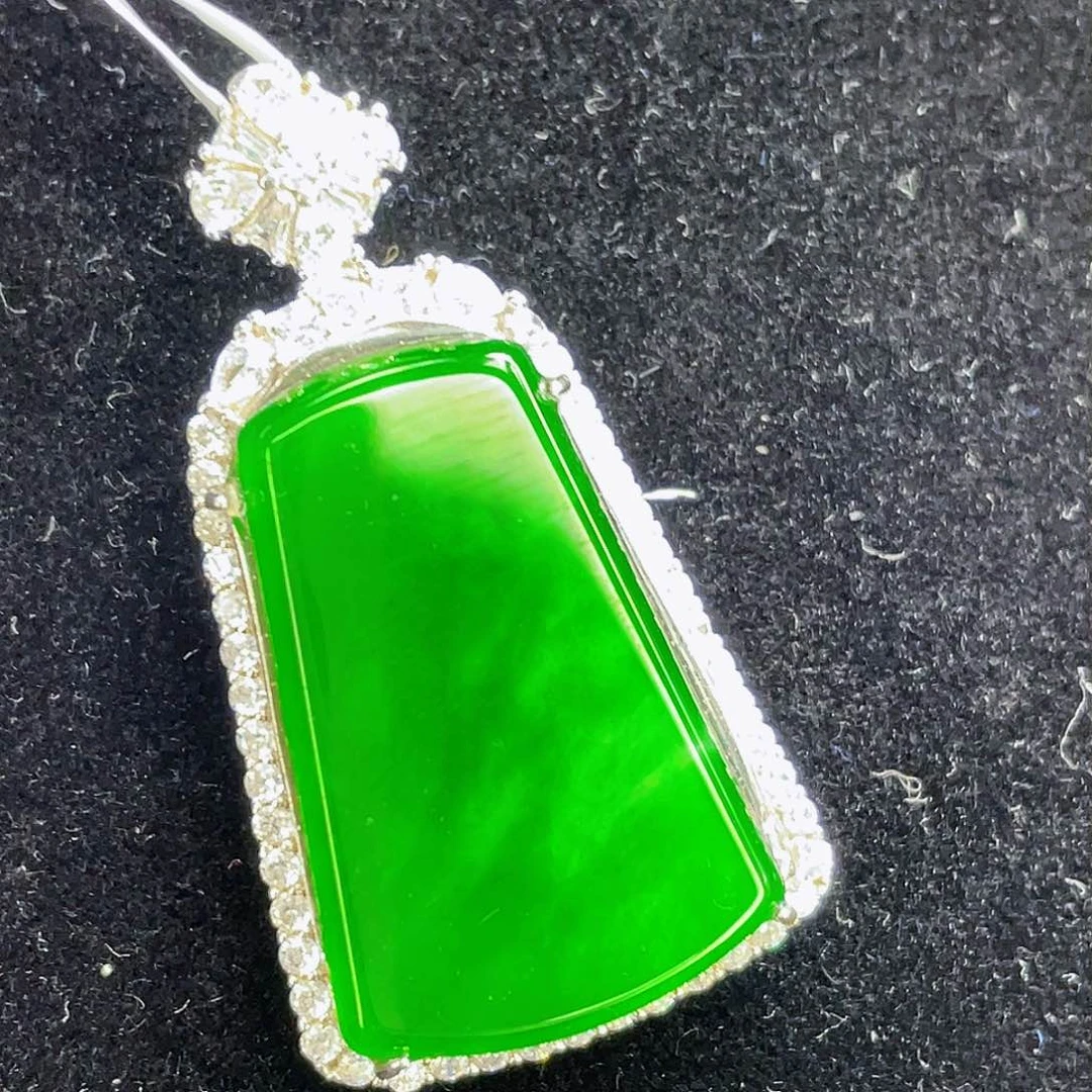 翡翠吊坠(不含链)银S925镶嵌