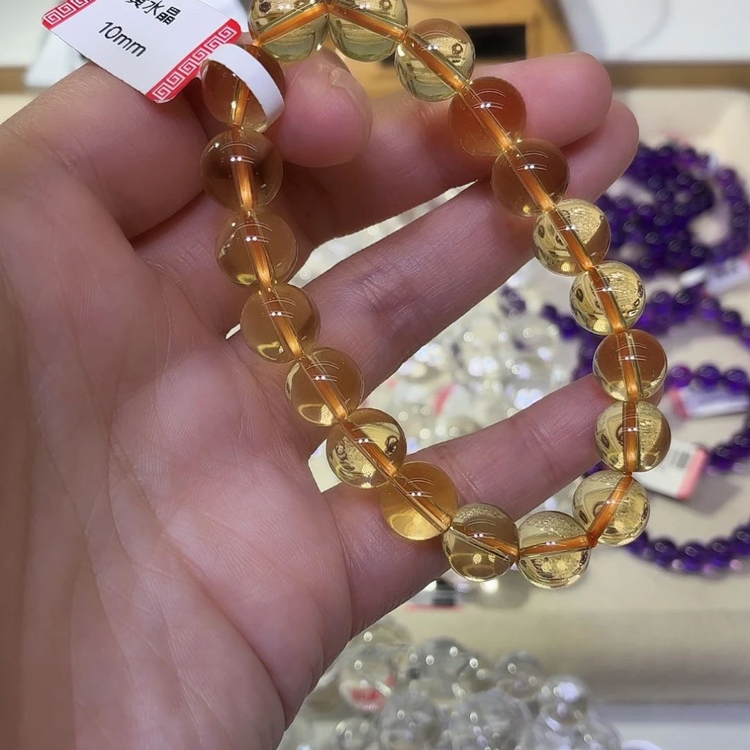 玉巴西黄水卡10mm手串