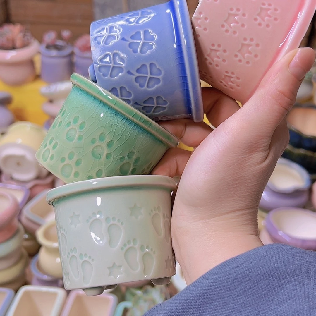 红陶陶瓷花盆当场满12包邮发货