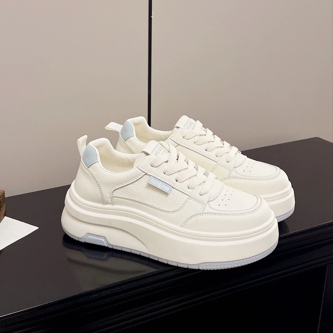 【闺幂姐】5cm松糕增高小白鞋女2025秋季新款轻便休闲鞋厚底板鞋