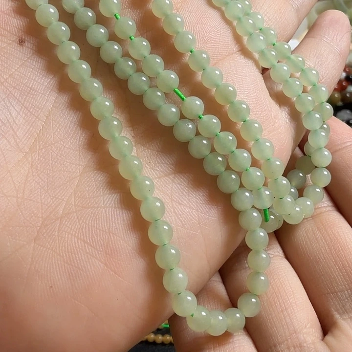 和田玉未镶嵌手链晴水4.6mm多圈