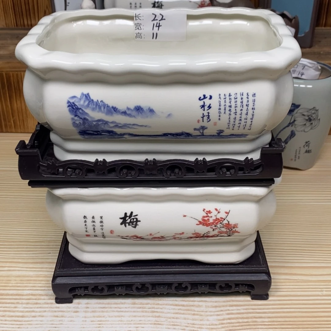 紫砂陶瓷花盆浮力