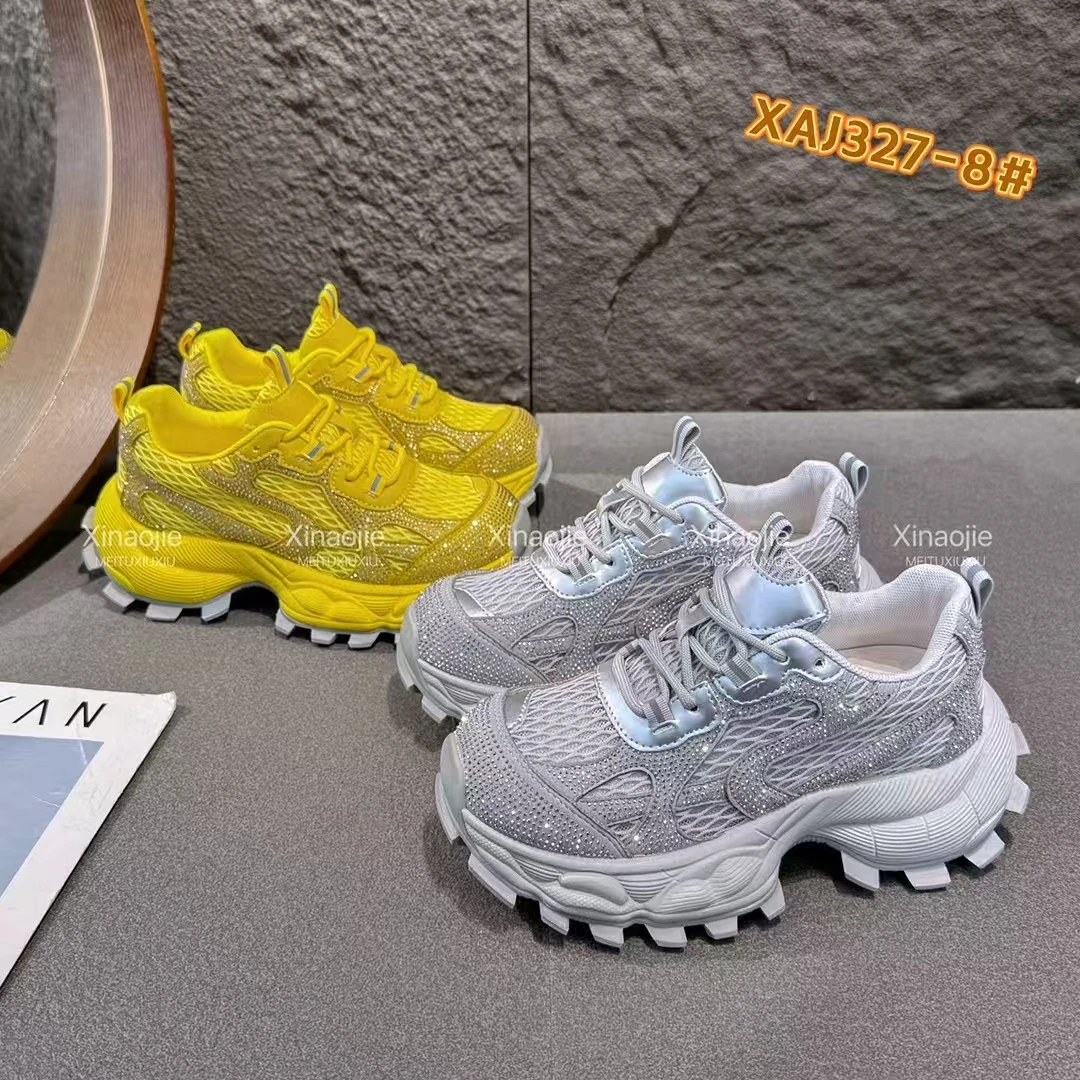 1-透网（赠送90天质保）时尚满钻八爪鱼休闲老爹鞋   327-8