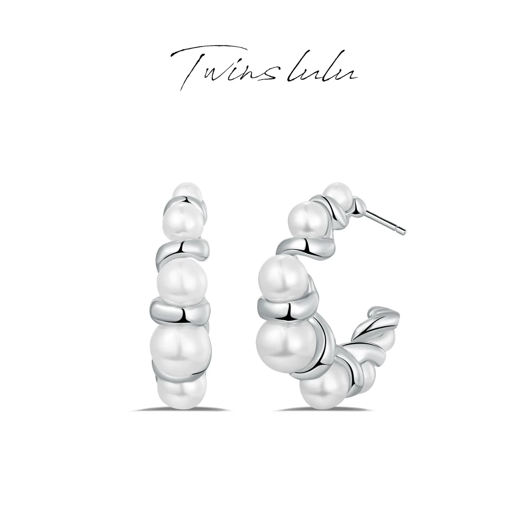 TWINS LULU 镀K金 时尚简约百搭可爱气质甜美C型耳环TSL1373