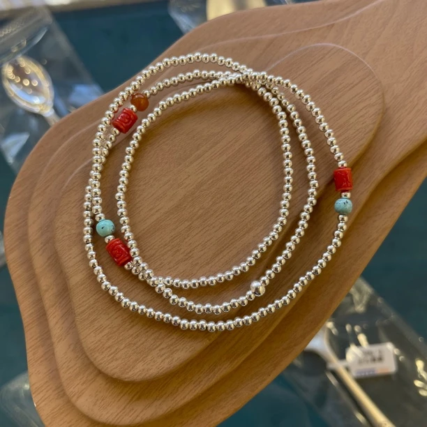 925银手链 手链 红梅 手工气质百搭复古小众