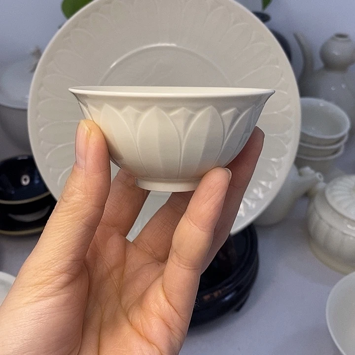 定瓷微暇小茶盏1320度高温瓷
