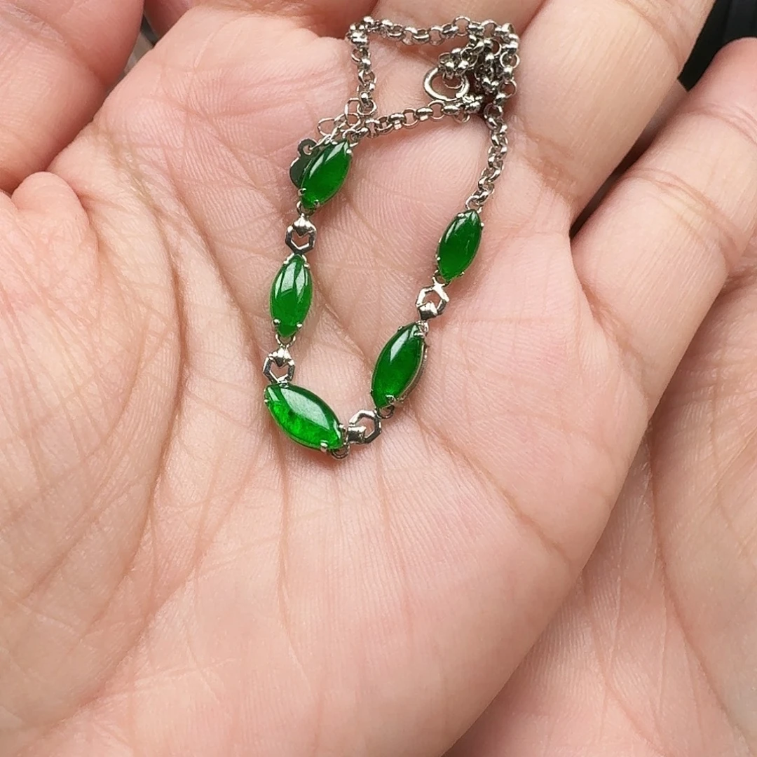 吊坠(不含链)18K金镶嵌翡翠