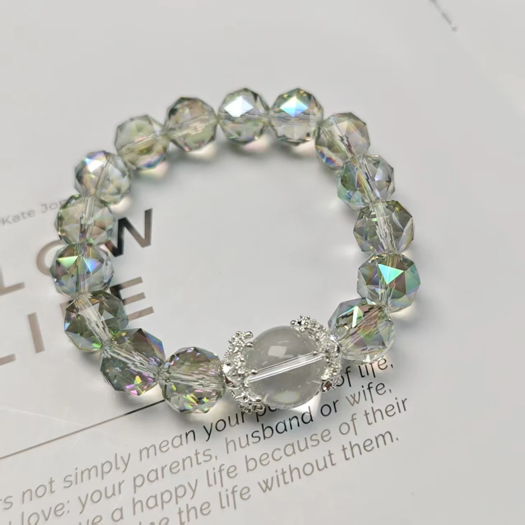 【好看哒-绿】白水晶顶珠绿色施华洛手链11/13(多样发其一) HY30