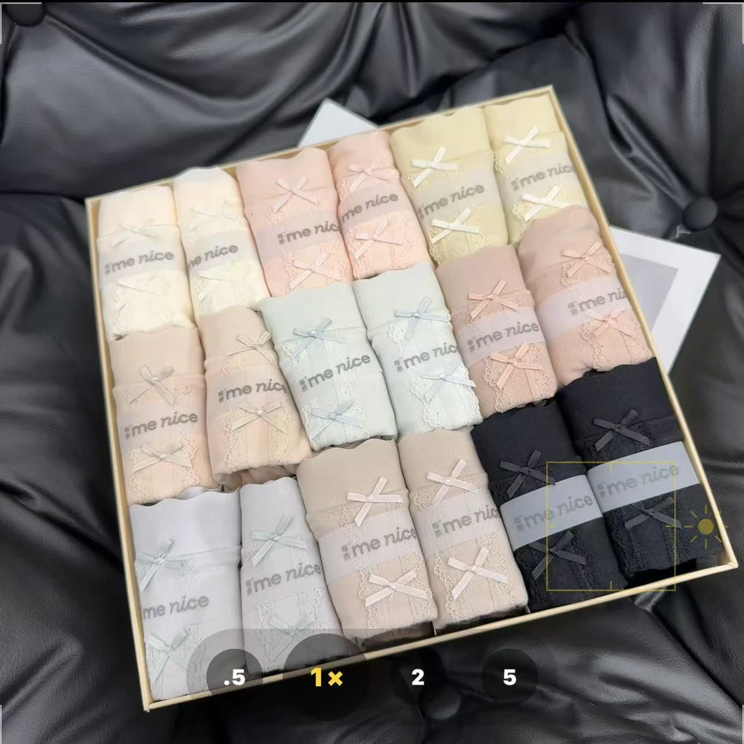 【七安倩】蝴蝶结高腰内裤三条装（随机发）