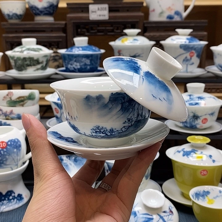 手绘烟雨江南150cc釉下彩微瑕福利款