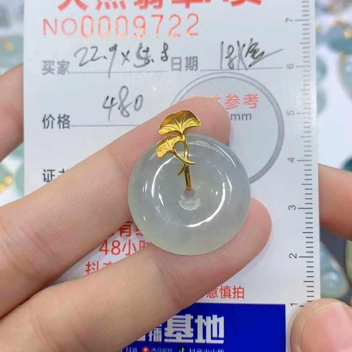 翡翠颈饰18K金镶嵌吊坠