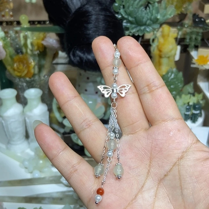 功***值未镶嵌蛇纹石玉发饰