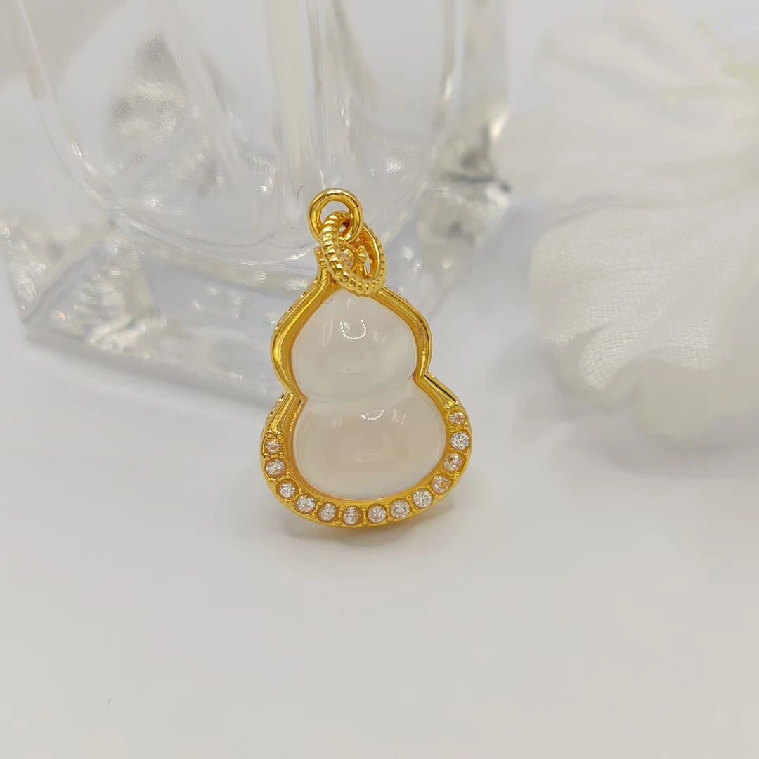 【水贝溯源】18K金白月光葫芦吊坠 不含链 A4