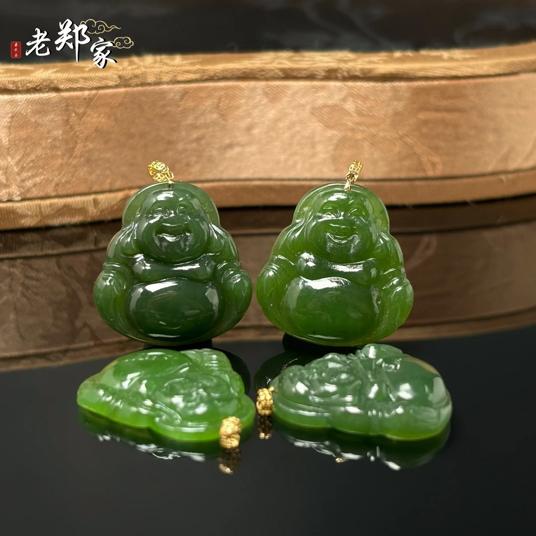 【老郑家】18K和田玉佛公吊坠 2437 多样性发一件 约24*23*4mm