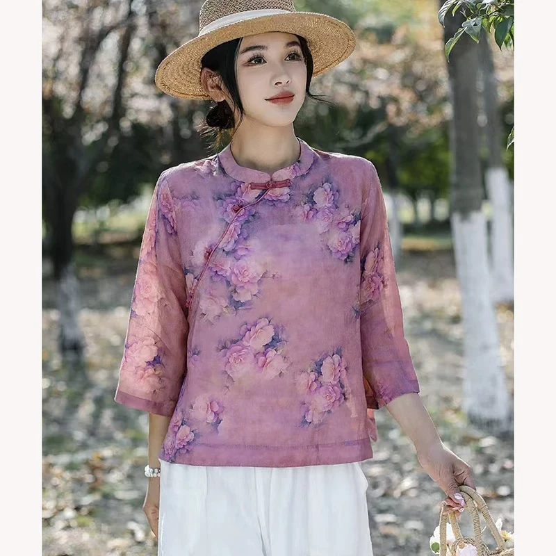 新中式三粒扣苎麻夏季小个子穿的1米5-1米56，90斤＇-140斤