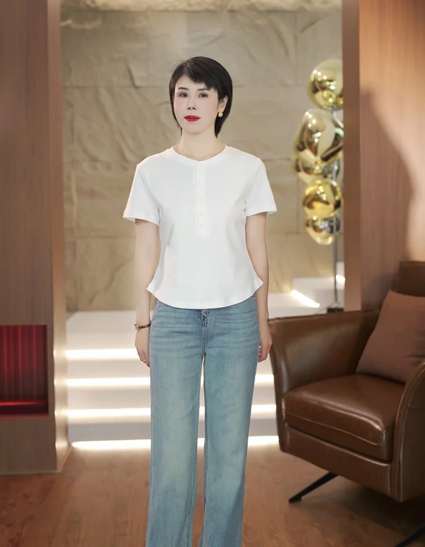 【渲渲推荐】HY-3081春季时尚纯棉圆领短袖