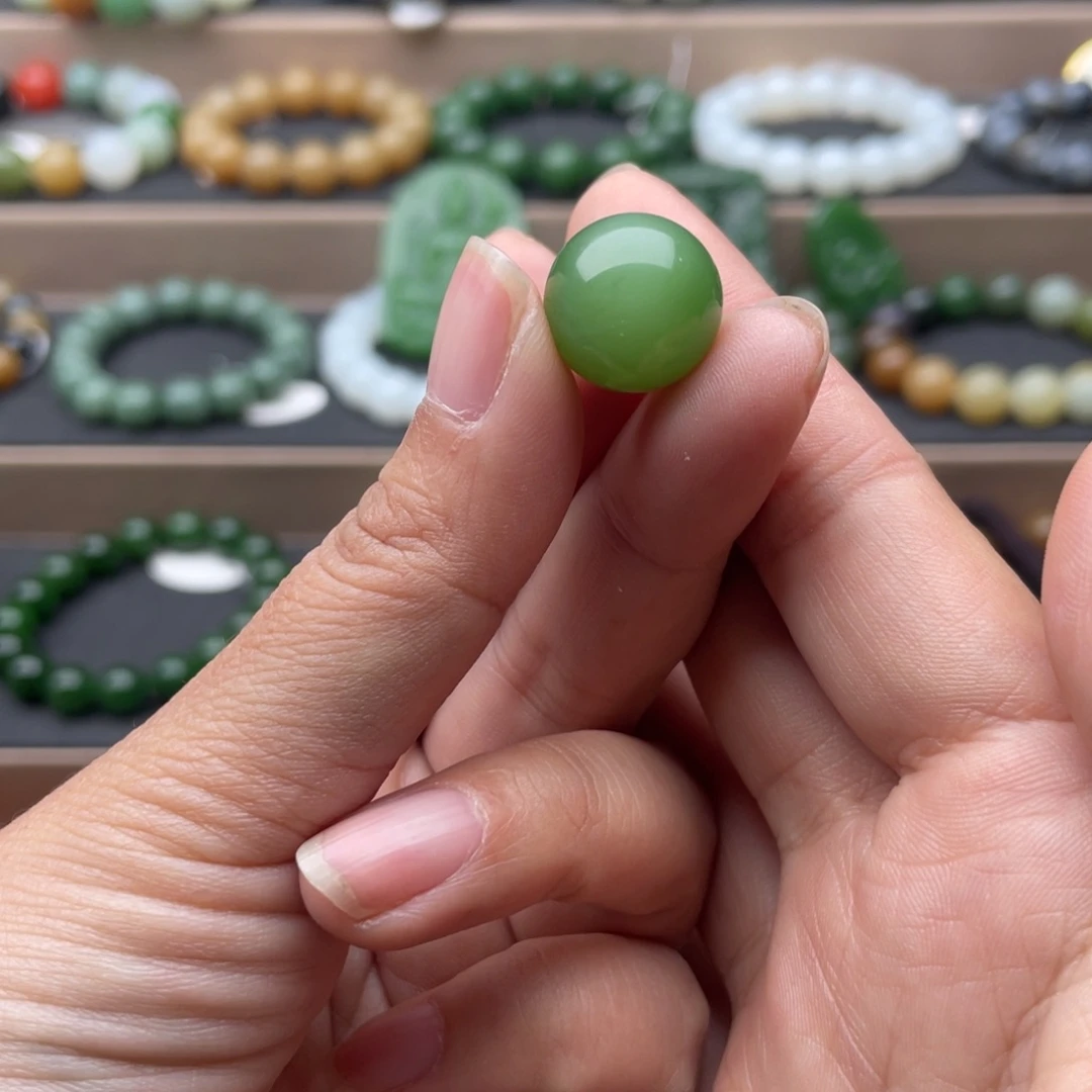 和田玉未镶嵌手链14.5碧玉