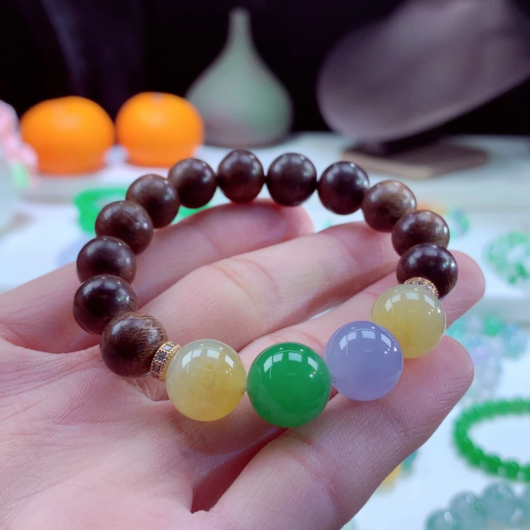 翡翠手链未镶嵌缅甸天然A货翡翠