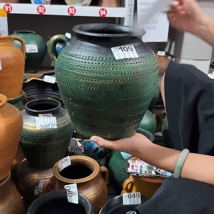 瑕疵金绿大单耳壶109