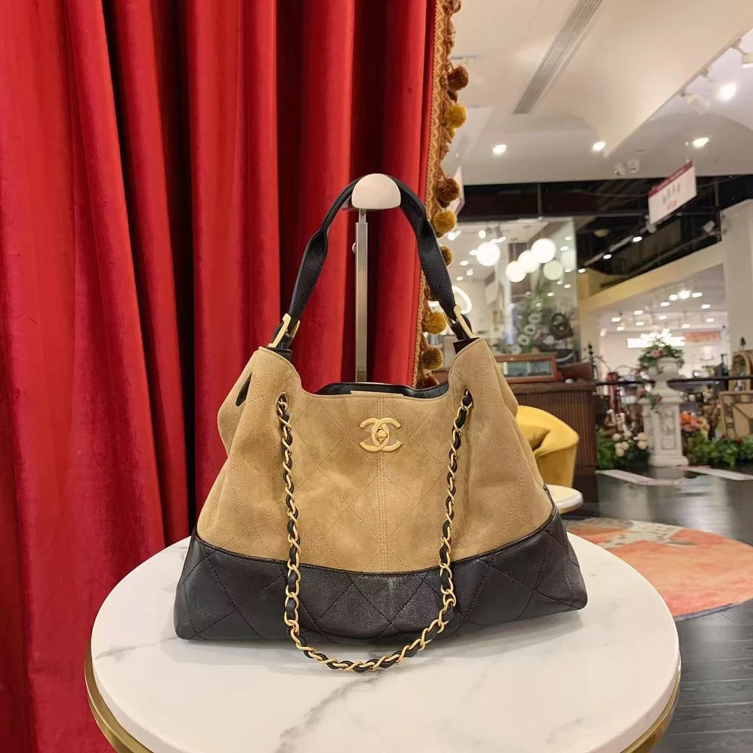 95新 Chanel/香奈儿 GGS丨25A hobo棕黑色单肩包芯片款/51379122