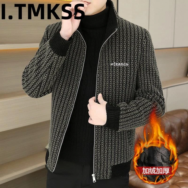 男款外套秋冬季加绒加厚青年潮牌2026新款毛呢夹克三十岁休闲穿搭