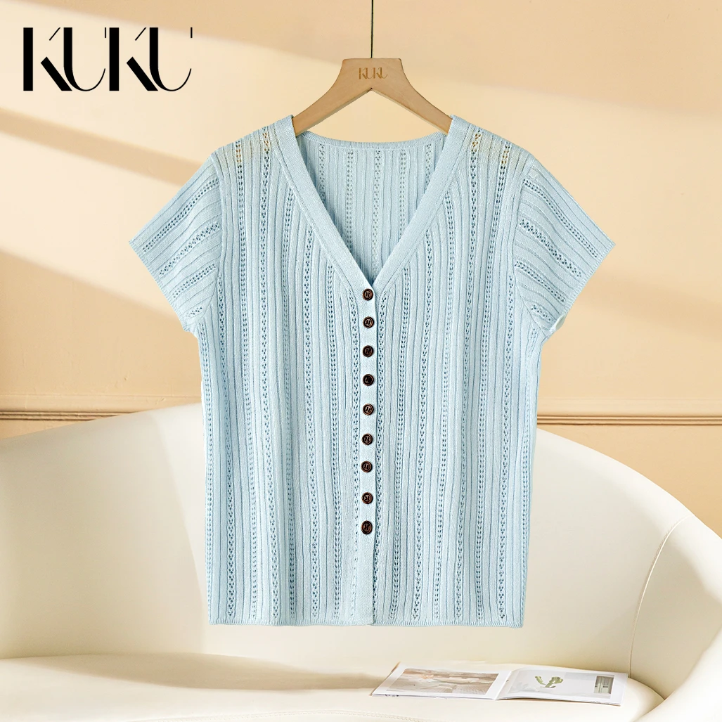 2025夏【花香流转】v领气质显瘦单排扣开衫5985