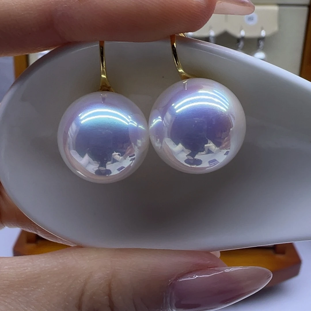 淡水珍珠耳饰银S925镶嵌