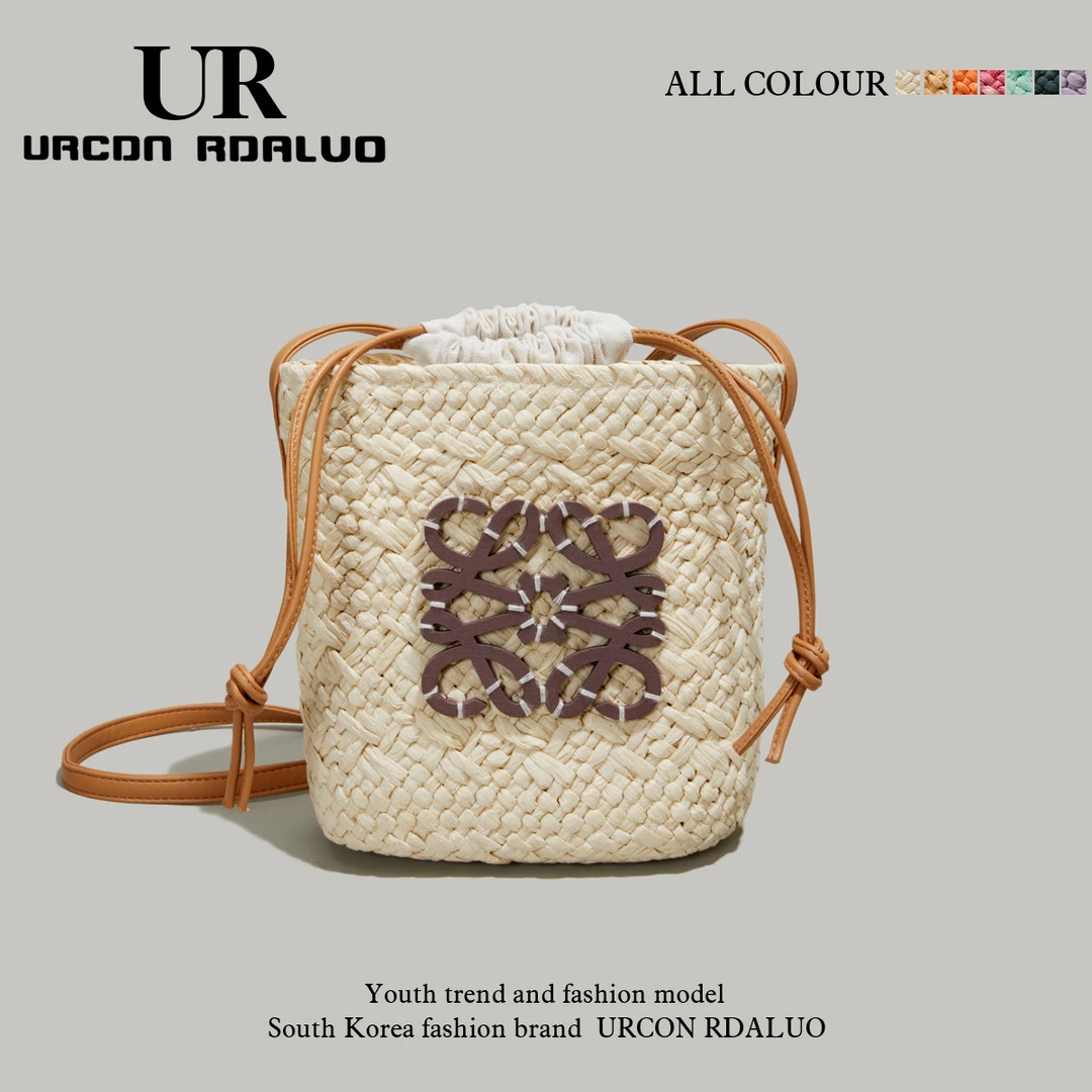 URB法式藤编草编包女2025新款春夏百搭手工编织海边度假单肩斜挎